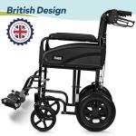 Lightweight Folding Wheelchair with Adjustable Footrests