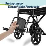Lightweight Folding Wheelchair with Adjustable Footrests