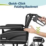 Lightweight Folding Wheelchair with Adjustable Footrests
