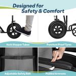 Lightweight Folding Wheelchair with Adjustable Footrests