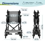 Lightweight Folding Wheelchair with Adjustable Footrests