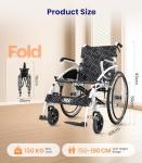 Lightweight Folding Wheelchair with Double Brakes