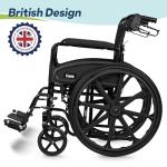 Portable Folding Wheelchair with Adjustable Footrests