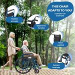 Mobiclinic® Folding Lightweight Self-Propelled Wheelchair
