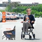 VEVOR Ultra-Lightweight Foldable Transport Wheelchair for Adults