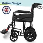 Lightweight Folding Wheelchair with Adjustable Footrests