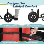 Lightweight Folding Wheelchair with Adjustable Footrests