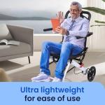Washranp Ultra Lightweight Folding Wheelchair for Travel