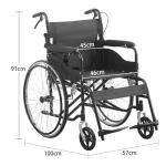 LSLIFE Lightweight Folding Wheelchair with 24-Inch Wheels