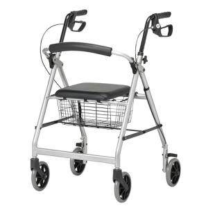 Lightweight Folding 4-Wheel Rollator Walker with Seat