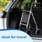 Lightweight Folding 4-Wheel Rollator Walker with Seat