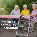 Lightweight Folding 4-Wheel Rollator Walker with Seat