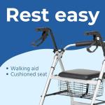 Lightweight Folding 4-Wheel Rollator Walker with Seat