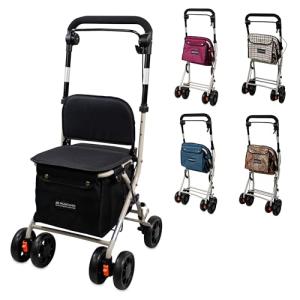 Mobiclinic® Foldable Shopping Trolley with Seat