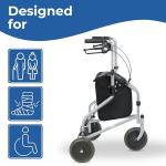 Tri-Wheel Folding Walker with Adjustable Height