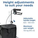 Tri-Wheel Folding Walker with Adjustable Height
