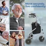 Tri-Wheel Folding Walker with Adjustable Height
