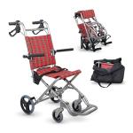 Mobiclinic Neptuno Folding Travel Wheelchair – Red Plaid