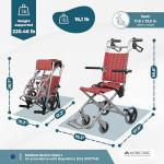 Mobiclinic Neptuno Folding Travel Wheelchair – Red Plaid