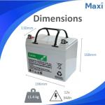LUCAS 12V 34ah Rechargeable Mobility Scooter Batteries