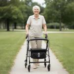 Pepe Folding 4-Wheel Rollator Walker with Seat