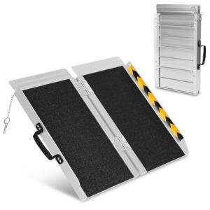 Foldable Aluminum Wheelchair Ramp - 61CM, Non-Slip