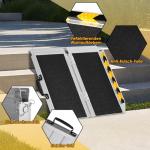 Foldable Aluminum Wheelchair Ramp - 61CM, Non-Slip