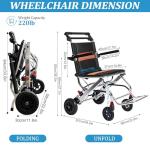 Lightweight Folding Transport Wheelchair for Easy Travel