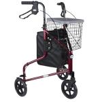 DAYS Lightweight Folding 3-Wheel Walker - Ruby Red