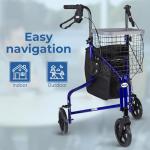 DAYS Lightweight Folding 3-Wheel Walker - Ruby Red