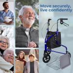 DAYS Lightweight Folding 3-Wheel Walker - Ruby Red