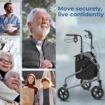 Lightweight Tri-Wheel Mobility Walker with Bag