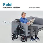 HEAO Foldable 3-Wheel Walker with Storage Bag