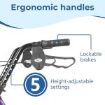 Days Lightweight Folding Four-Wheel Walker with Seat