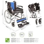 Lightweight Folding Aluminium Narrow Wheelchair 16" Seat