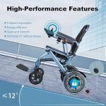 Foldable Electric Wheelchair with Removable Battery