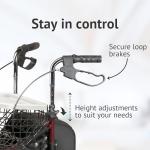 Folding Three-Wheel Rollator Walker with Accessories