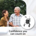 Folding Three-Wheel Rollator Walker with Accessories