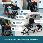 Lightweight Folding Wheelchair for Travel - Saturn Model