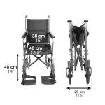 Pepe Lightweight Narrow Folding Wheelchair for Adults