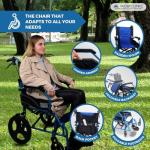 Mobiclinic® Folding Lightweight Wheelchair with Dual Brakes