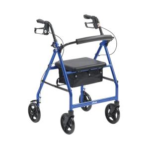 Drive Blue Folding 4-Wheel Walker with Seat