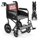 Lightweight Folding Wheelchair with Adjustable Footrests