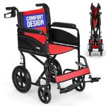 Lightweight Folding Wheelchair with Adjustable Footrests
