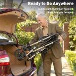 HOMCOM Folding 4-Wheel Walker with Seat and Bag