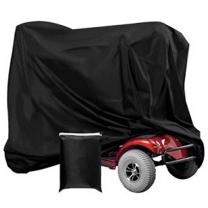 Heavy-Duty Waterproof Mobility Scooter Cover, Black