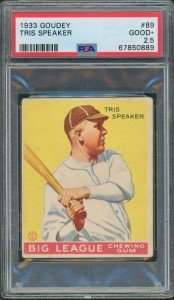 1933 Goudey Tris Speaker Kansas City Blues Card