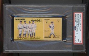1972 Ajman Baseball Cards Lou Gehrig & Babe Ruth