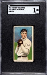 1910 T206 Christy Mathewson Dark Cap Card