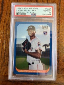 Sandy Alcantara 2018 Topps Blue RC 41/50 PSA 10